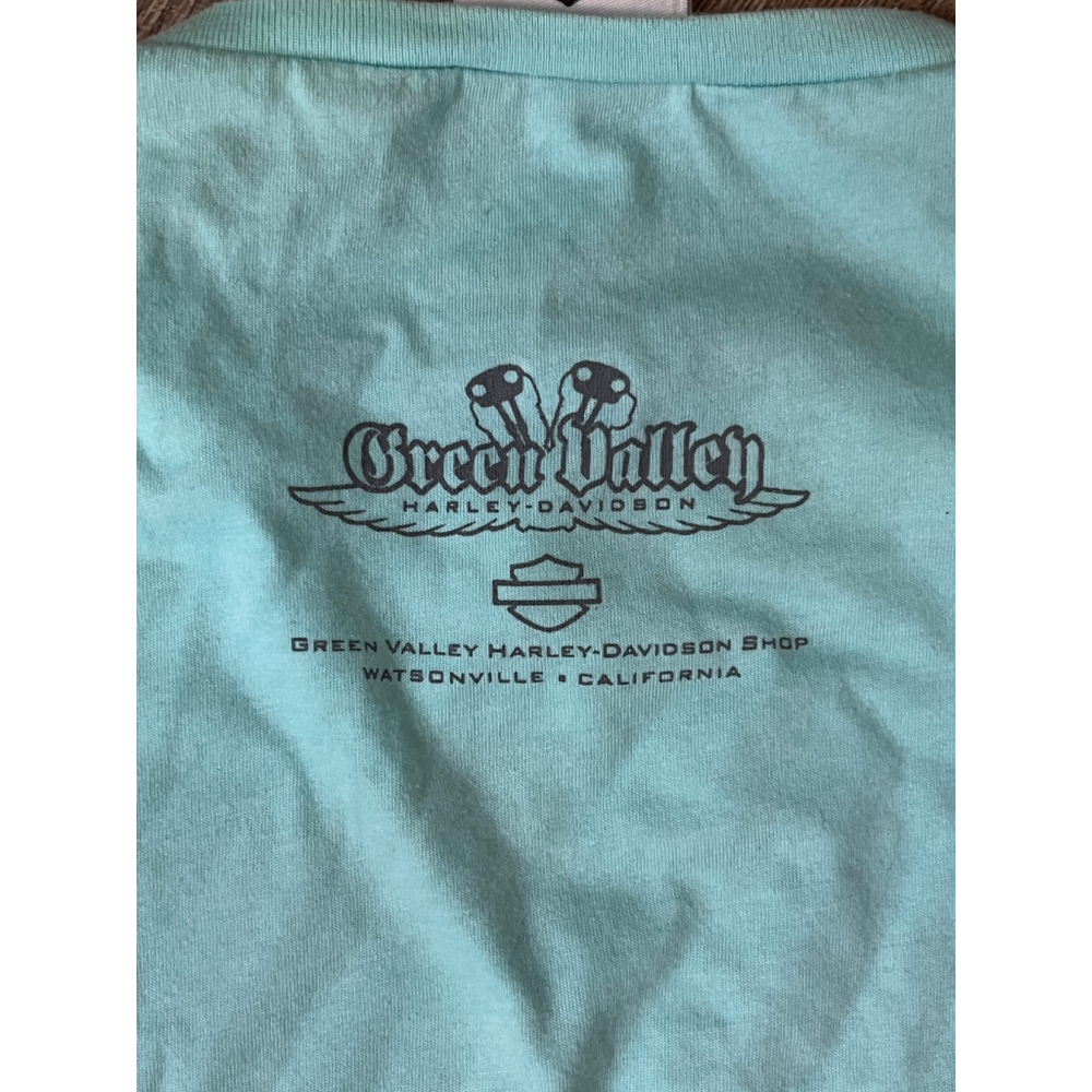 Harley-Davidson Women's XL Teal Graphic Tee Guitar Rocks Green Valley CA - Picture 8 of 11
